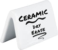 Double Sided Ceramic Dry Erase Table Tent Sign White - 3-1/2"x2" - Reusable Tabletop Setting. Great for Wedding, Birthday, Picnic, Banquet, Buffet, Bakery, Party, Events, Message Board, Food Tents