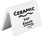 Double Sided Ceramic Dry Erase Table Tent Sign White - 3-1/2"x2" - Reusable Tabletop Setting. Great for Wedding, Birthday, Picnic, Banquet, Buffet, Bakery, Party, Events, Message Board - 12 PK