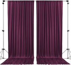 AK TRADING CO. 10 feet x 10 feet Eggplant Purple Polyester Backdrop Drapes Curtains Panels with Rod Pockets - Wedding Ceremony Party Home Window Decorations