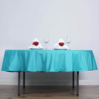 Efavormart Round Tablecloth, 90 Inch Stain & Wrinkle Resistant Washable Table Cloth, Decorative Polyester Fabric Table Cover for Banquet, Wedding, Dining- Turquoise
