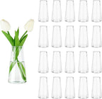 Glass Bud Vases for Centerpieces, Small Flower Vase in Bulk Set of 20, Modern Clear Mini VaseS for Rose Tulip, Wedding Party Dining Table Decor