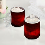 Gredecor 2 Pack Qtip Holder Clear Red Apothecary Jars with Lids Plastic Acrylic Bathroom Jars Vanity Countertop Canister Storage Organizer for Cotton Ball,Swabs,Pads,Floss