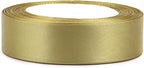 Champagne Gold Solid Satin Ribbon 1 Inch 25 Yards Solid Polyester Fabric Ribbon for Gift Wrapping Wedding Christmas Baby Shower Birthday Party Decoration Handmade Immortal Flower Craft