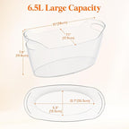 Lifewit Large 6.5L Ice Bucket for Parties 4 Pcs (in 1 Package), Portable Drink Bucket for Cocktail Bar, Plastic Champagne Cooler for Beverage/Wine/Beer, Mimosa Bar Supplies Chiller Tub with Scoop