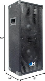 Grindhouse Speakers - GH210L-Pair - Pair of Passive Dual 10 Inch 2-Way PA/DJ Loudspeaker Cabinets - 1050 Watt each Full Range PA/DJ Band Live Sound Speaker