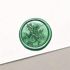 UNIQOOO Mailable Glue Gun Sealing Wax Sticks for Wax Seal Stamp - Metallic Botanical Green, Great for Birthday Cards, Wedding Invitations, Envelope, Snail Mail, Wine Package, Xmas Gift Idea, Pack of 8
