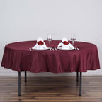 Efavormart Round Tablecloth, 90 Inch Stain & Wrinkle Resistant Washable Table Cloth, Decorative Polyester Fabric Table Cover for Banquet, Wedding, Dining- Burgundy