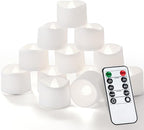 Homemory 12pcs Remote Timer LED Tea Lights Candles, 400+Hours Flickering Flameless Battery Votive Tealights for Tabletop Lighting, Centerpieces Decor, Holiday