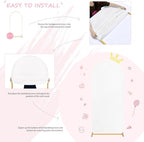SoarDream White Wedding Arch Backdrop Cover 6.6FT Spandex Fitted White Wedding Arch Covers Round Top Chiara Arches Backdrop Cover Fabric for Birthday Balloon Party Decoration