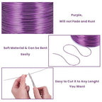 BENECREAT 20 Gauge 770FT Aluminum Wire Anodized Jewelry Craft Making Beading Floral Colored Aluminum Craft Wire for Halloween Decoration - Purple