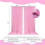 2 Panels Pink Backdrop Curtain, 10 x 7 Feet Background Curtains for Parties, Weddings, Baby Showers, Bachelorette Halloween, Christmas Birthday Party Photoshoot Backdrop Curtains Decorations