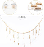 Hanging Photo Display with 18 Wood Clips, Boho Wooden Bead Wall Décor for Bedroom, Living Room, Dorm, Kids Art Picture Display