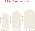 Spandex Anti Wrinkle Arch Backdrop Cover - High Elastic Fitted Arch Stand Cover Set of 3, Beige Round Top Chiara Backdrop for Wedding Birthday Party Garden Decor 4FT, 5FT, 6FT