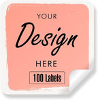 Custom Stickers - Customized Labels with Any Design Image Logo Text, 100 Pink Square Stickers (5"x5") for Business, Thank You, Address, Bottle Labels, Outdoor Use