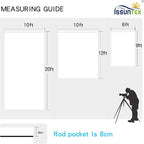 ISSUNTEX 10X12 ft Background Muslin Backdrop, Photo Studio, Collapsible High Density Screen for Video Photography and Television-White