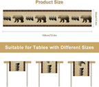 Vintage Bear Table Runner Forest Retro Rustic Cabin Farmhouse Table Runner for Party Dinner Bedroom Living Room Kitchen 13x60 Inch