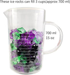 HappyFiller Halloween Decoration Fake Ice Rocks Crystal Cubes Stones for Vase Fillers,Party Decor, Crafts,Pirate Treasure Jewels Plastic Gemstone,Table Scatters,Mix Purple Green Black,15 OZ