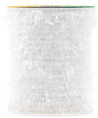 Mandala Crafts White Tinsel Garland - Thin Metallic Foil Glitter Mini Garland for Christmas Tree, Party, Wedding Decor, and Holiday Decorations