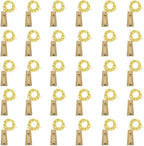 Wine Bottle Lights with Cork, Battery Operated 30 Pack 20 LED Cork Shape Silver Wire Fairy Mini String Lights(No Bottles) for DIY, Party, Decor, Christmas, Halloween,Wedding (30, Warm White)