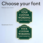 Custom Decorative Outdoor Metal Sign - Personalized Aluminum Driveway Sign, Waterproof, Made in USA - Design 2 Forest Green 12x12 In