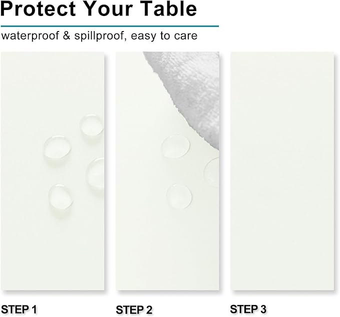 Hiasan Ivory Tablecloth for Square Tables - Waterproof and Spillproof Washable Fabric Table Cloth for Dining Room Kitchen Party, 70 x 70 Inch