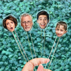 50 Pcs Personalized 50th to 90th Birthday Face Photo Drink Stirrers, 60th 70th 80th Birthday Party Decorations, Custom Face Cutout Stir Sticks, Decor for Retirement, Graduation Parties