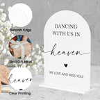 In Loving Memory Wedding Sign, Dancing With Us In Heaven Sign Wedding Engagement Bridal Shower Reception Event Party Table Desk Acrylic Decor