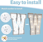 4FT Marquee Light Up Letters W,Party Decoration Large Marquee Light Up Letters with Weighted Water Bag,Pre-cut Foam Board Set Can Be Used for Birthdays,Weddings,Baby Anniversaries