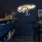 Espresso Martini Neon Sign, Cocktail Club Wall Art Decor,Tini Time Wall Decor,Martini Lover Gift,Retro Espresso wall sign,Retro Alcohol Gift, 16.5"x11.6"