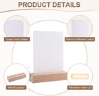 5" x 7"- 4 pcs Acrylic 2 pcs Frame Sublimation LED Acrylic Photo Frames Night Lights Blanks Heart Shape,with Warm Color Light with Wood Stand for Heat Press Machine Printing