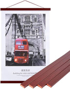 Magnetic Poster Hanger, 12x18 12x16 12x24 Poster Frame Wood Wooden Magnet Print Posters Dowel Scroll Hanger Hangers Hanging Kit for Walls Map Canvas Artwork (Mahogany, 12")