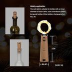 Dual Battery Pack LED Bottle Lights, 6.6ft 20led Double The Lighting Time, for Indoor and Outdoor use, for Christmas,(15 Pack, Warm White（Dual Battery Pack）)
