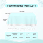 LuoluoHouse Lace Tablecloth Rustic Table Fabric Blue 60x120 Inch for Boho Wedding Bridal Shower Party Decoration Rectangle Overlay Long Vintage Embroidered Reception Table Cloth Decor