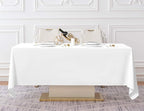 Surmente 10 Pack White Rectangle Tablecloth 60 x 102-inch Rectangular Polyester Table Cloth for Weddings, Banquets, or Restaurants