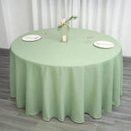 Efavormart Round Tablecloth, 132 Inch Stain & Wrinkle Resistant Washable Table Cloth, Decorative Polyester Fabric Table Cover for Banquet, Wedding, Dining- Sage Green