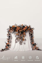 Ling's moment 9FT Eucalyptus and Willow Leaf Flower Garland, Handcrafted Wedding Sweetheart Table Centerpieces, Head Table Decor, Arch Backdrop Decorations for Wedding | Halloween Black & Orange