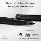 Ellington Pens Luxury Fountain Pen Set - Smooth Extra Fine Nib - Includes Refillable Ink Converter, 3 Ink Cartridges, Gift Box - Fountain Pen For Writing - Calligraphy, Journaling, Sketching