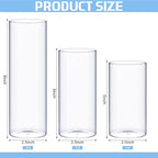 12 Pcs Thin Glass Cylinder Vases 2.5''/3.3'' Diameter 2mm Wall Thickness Clear Flowers Vase Hurricane Floating Candles Holders for Table Centerpieces Wedding Decor (2.5'' X 5'',6'',8'')