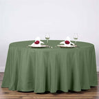 Efavormart Round Tablecloth, 120 Inch Stain & Wrinkle Resistant Washable Table Cloth, Decorative Polyester Fabric Table Cover for Banquet, Wedding, Dining - Willow