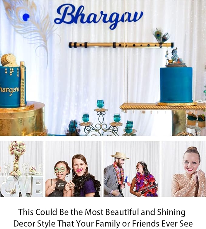 ShinyBeauty White Sequin Backdrop Curtain 2 Panels Seuqin Bakdrop 4X8FT Photo Backdrop for Party Wedding Backdrop 8FT White Glitter Backdrop Curtain for Baby Shower Decoration