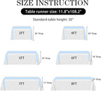 SHEJIZE 2 Pack Light Blue Satin Table Runner 12x108 Inches Long, Bright Silky Smooth Satin Table Runner Table Decor for Wedding Banquet Christmas Prom Event Birthday Party