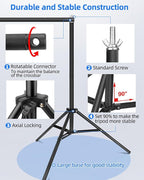 Hemmotop Backdrop Stand 10x8ft, Heavy Duty Photography Background Stand for Parties, Adjustable Photo Backdrop Stands Kit for Wedding, Photo Booth, Party, Decoration, Balloon, Projector Screen