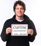 Custom Sign, Personalized Metal Signs with Your Text, Photo, Customized Signs for Office Business Workplace Home Bar Indoor, Outdoor