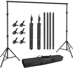 Hemmotop Photo Backdrop Stand, 10x7 ft Background Stand for Photoshoot, Adjustable Backdrops Support kit with Carry Bag for Parties, Photography, Projector Screen, Wedding, Decoration, Balloons
