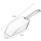 Hestya 4 Pcs Christmas Multi Purpose Clear Plastic Scoops for Candy Buffet Acrylic Kitchen Ice Food Popcorn Scoops for Protein Powders, Ice Cream, Coffee, Tea Jar (6.69 Inch)