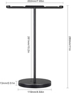 Double Headphones Stand, Aluminum Alloy Desk 3 Headsets Holder Supporting Desktop Earphone Hanger Mount Storage Rack with Heavy Base for Home and Office Display Spacegrey