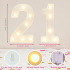 Decorative Led Light Up Numbers, 21th Birthday Decorations, Warm White Led Numbers Lights, Lighted Marquee Number Sign for Sweet 21th Party Decor