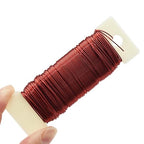 HAHIYO 22Gauge Red Metal Floral Wire - 1 Roll, 38 Yards (115 Feet) - Flexible Paddle Wire for Craft, Christmas Wreath, Flower Arrangement, Bouquet Wrapping, Wedding, DIY