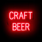 SpellBrite CRAFT BEER Sign | Beer-Related Sign with Neon Look, Red LED Light Source | 20.5" x 15.0"