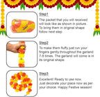 Marigold Garlands for Decorations Pack of 5 - Artificial Marigold Flowers for Decorations -Indian Decor for Pooja, Indian Flower Garland (Yellow Orange Combination | 4 to 4.5 Ft) Hashcart®